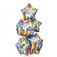 Композиция из шаров с гелием "Звездный день рождения", , 3797 р., Композиция из шаров с гелием "Звездный день рождения", , Композиции из шаров